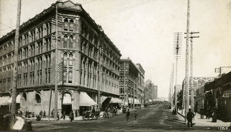 #244 View north from James Street and Yesler Way, 1891
