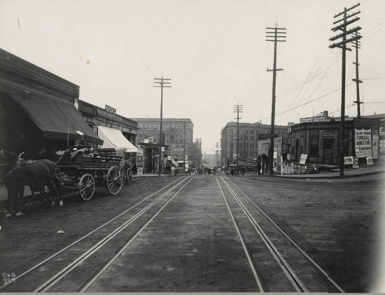 #256 Yesler Way west from 3rd Avenue, 1892