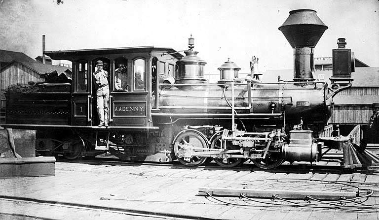 #10 A.A. Denny locomotive, belonging to the Columbia and Puget Sound Railway, 1879