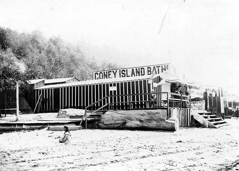 #39 Coney Island Bathhouse on the beach at Duwamish Head, Summer 1899