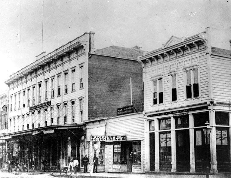 #28 East side of 1st Ave. between S. Main Street and Yesler Way, 1882