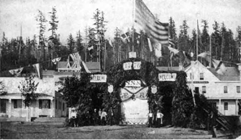 #73 Fourth of July Pavilion, Pioneer Place, Seattle, 1870