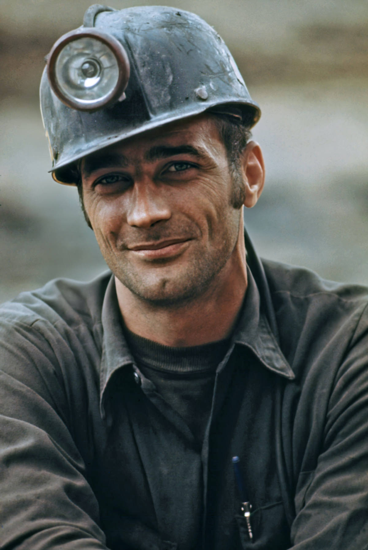 #1 One of a series of portraits of miners waiting to go to work on the 4 P.M. to Midnight Shift at the Virginia-Pocahontas Coal Company Mine, near Richlands, Virginia.