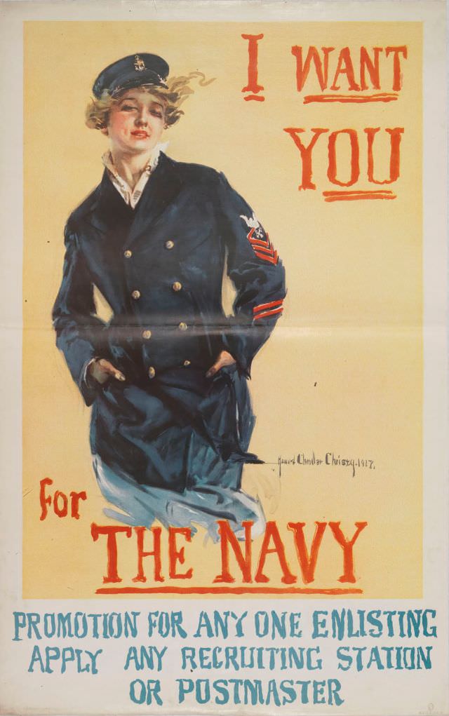 #83 Woman casually dressed in a naval uniform