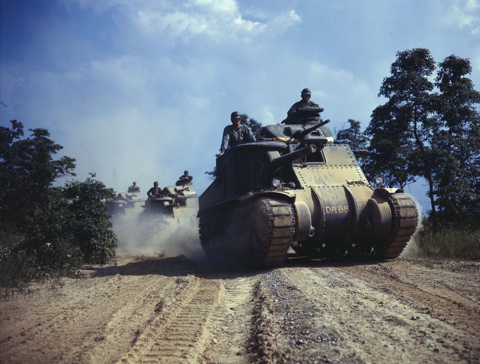 #19 M3 tanks in action.