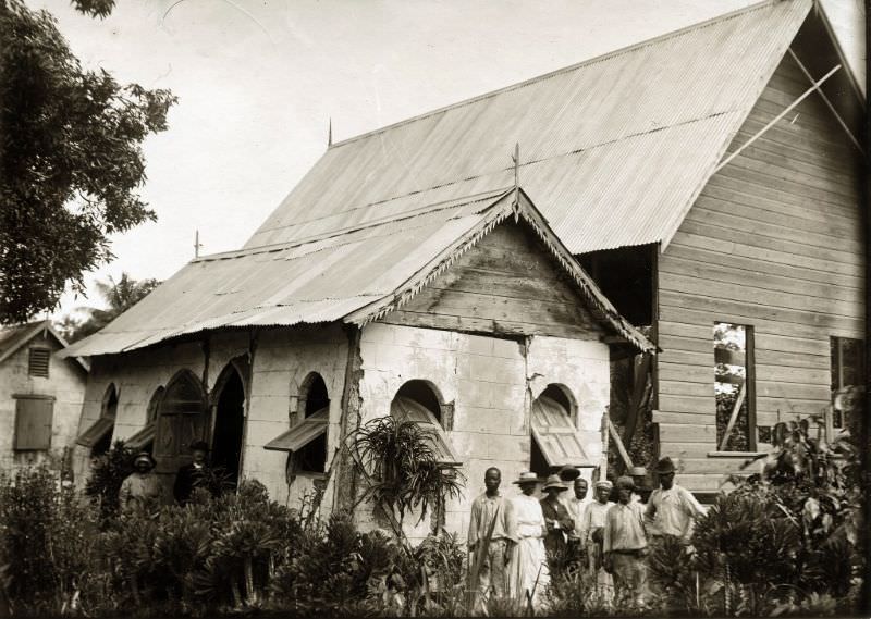 #8 Damaged church after the earthquake, Kingston, Jamaica, 1907