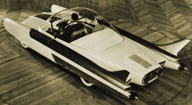 1954 Ford FX-Atmos: The Futuristic Car with Glass Dome Roof, Tail fins, and Rocket exhaust taillights