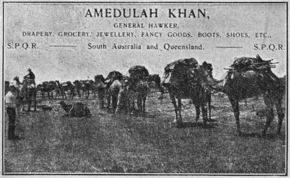 #7 Camel train of the Afghan hawker, Amedulah Khan, 1901