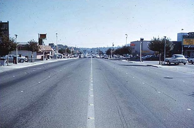 #42 Bellevue Way looking south, Bellevue, 1969