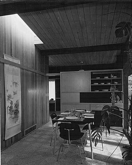 #32 Fleming residence interior showing dining area, Bellevue, Washington, 1953