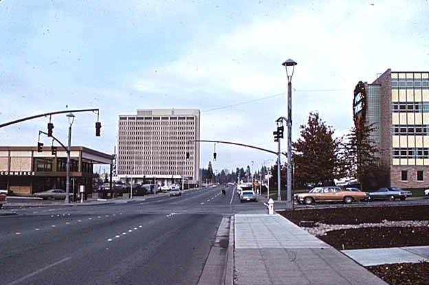 #10 Intersection of 106th Avenue NE and NE 4th looking north, Bellevue, 1969