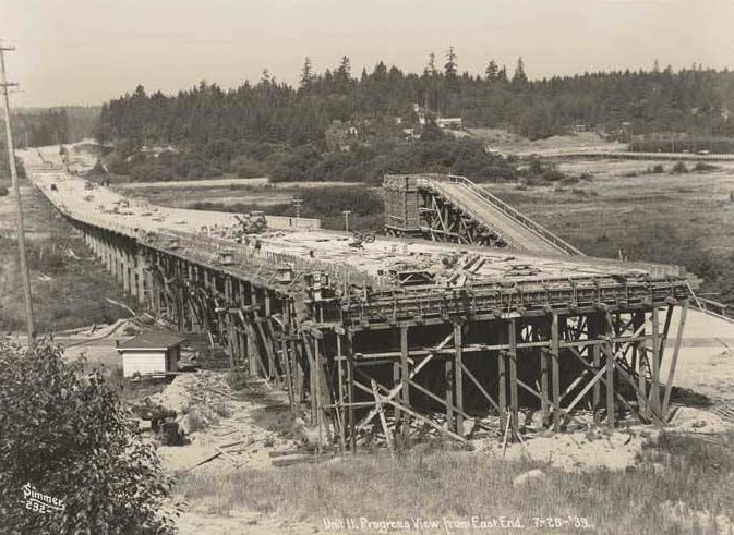 #54 Mercer Slough bridge construction, July 28, 1939
