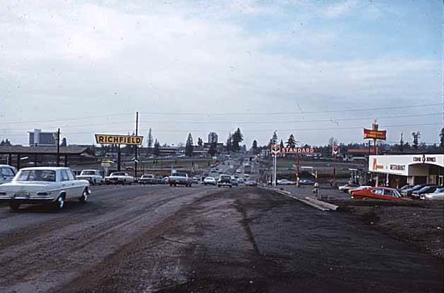 #49 Midlakes at NE 8th Street and 116th Avenue NE looking west, Bellevue, 1969