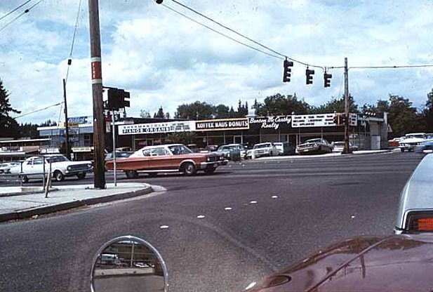 #52 NE 8th Street and 108th Avenue NE looking north, Bellevue, 1969