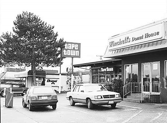 #38 Winchell’s Donut Shop and Tape Town, Bellevue, February 15, 1987