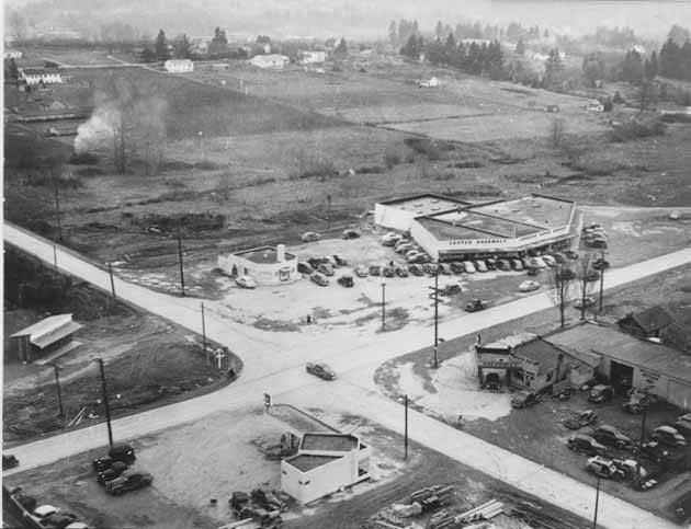 #2 Aerial of NE 8th Street & Bellevue Way, Bellevue, 1937