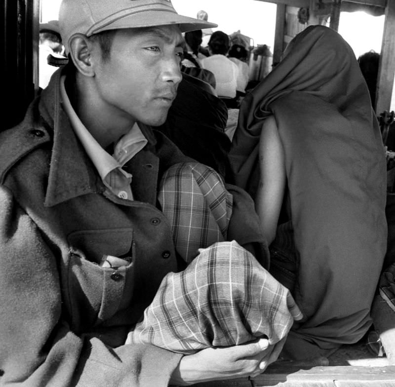 #12 Passengers on the ferry crossing the Irrawaddy River near Mandalay, Burma, 1986