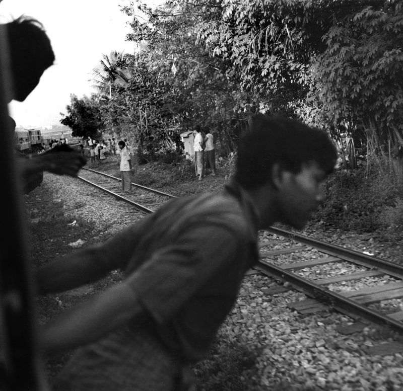 #30 Riding the rails near Thazi, Burma, 1986