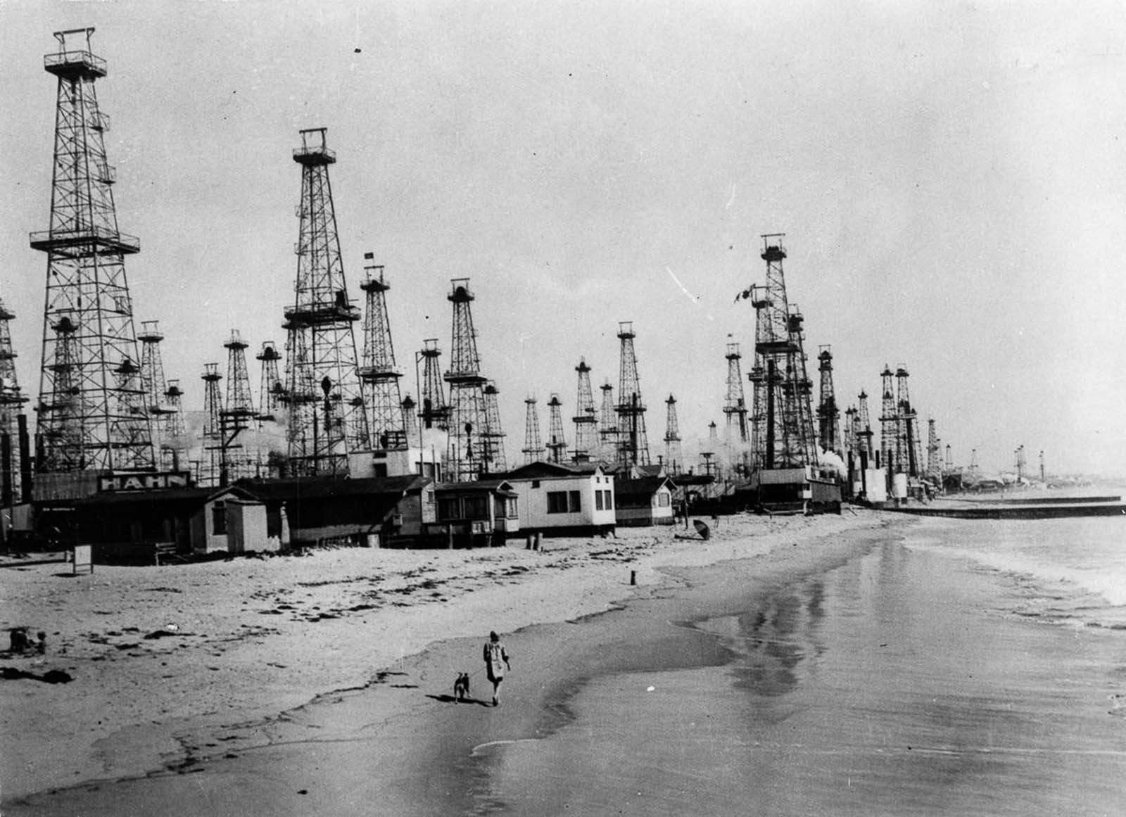 #2 Oil derricks line the coast of Venice, California, 1920
