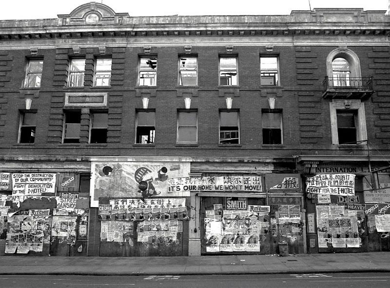 #10 International Hotel, also known as the I-Hotel, Corner of Kearny and Jackson, Chinatown, San Francisco, 1978