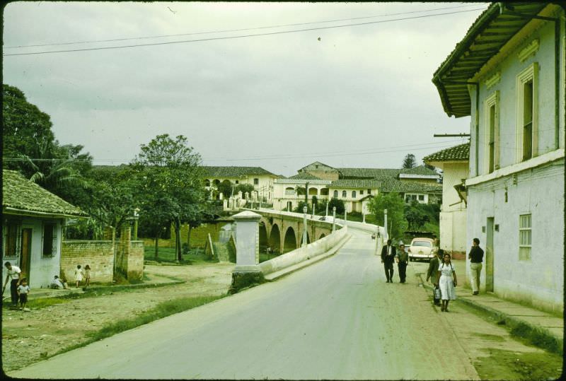 #14 Old, narrow bridge leading into Popayan, much colonial architecture, Colombia