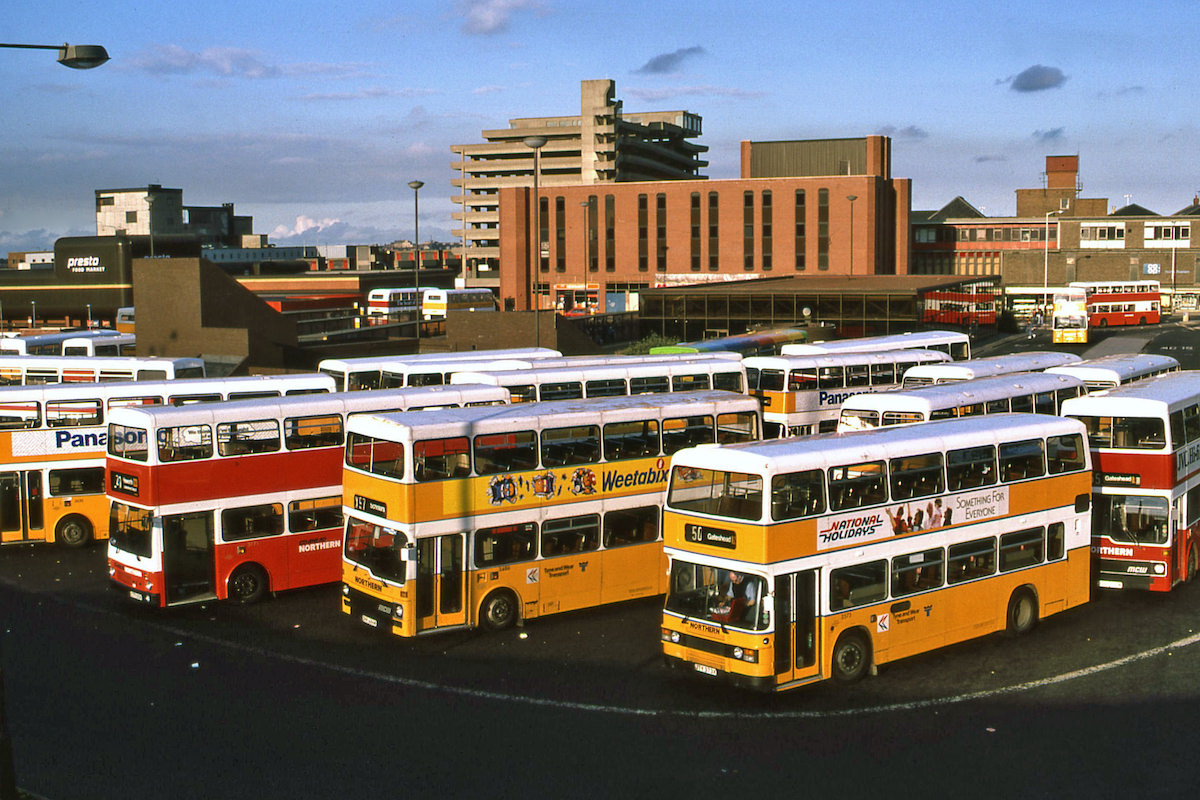 #15 Before the growth of foliage got in the way this was a favourite viewpoint for bus enthusiasts at Gateshead Interchange, 1986