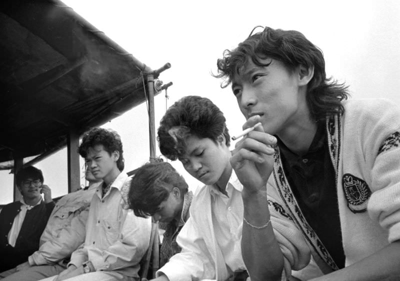 #14 Passengers on the ferry to Lantau Island, Hong Kong, 1986