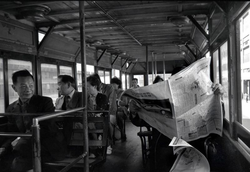#15 Passengers on the tram, Queen’s Road, Hong Kong, 1986