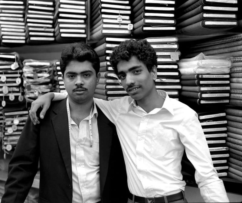 #32 Suit tailors in their Kowloon shop, Hong Kong, 1986