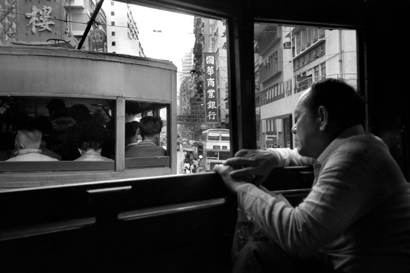 #22 Tram passengers, Queen’s Road, Hong Kong, 1986