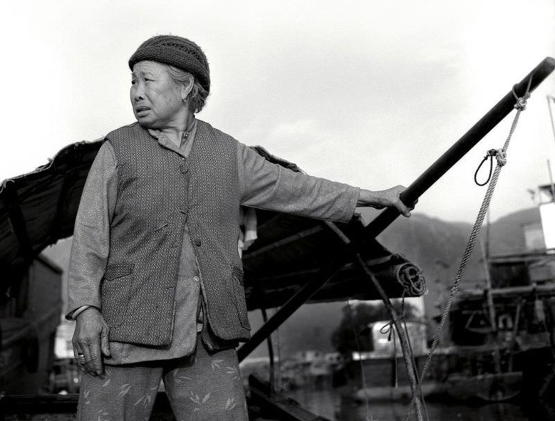 #28 Water taxi driver, Tai O, Hong Kong, 1987