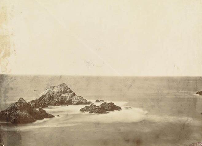 #21 Seal Rocks, in Pacific Ocean, near San Francisco, 1,955 miles west of Missouri River. Last scene of all in this strange, eventful history.