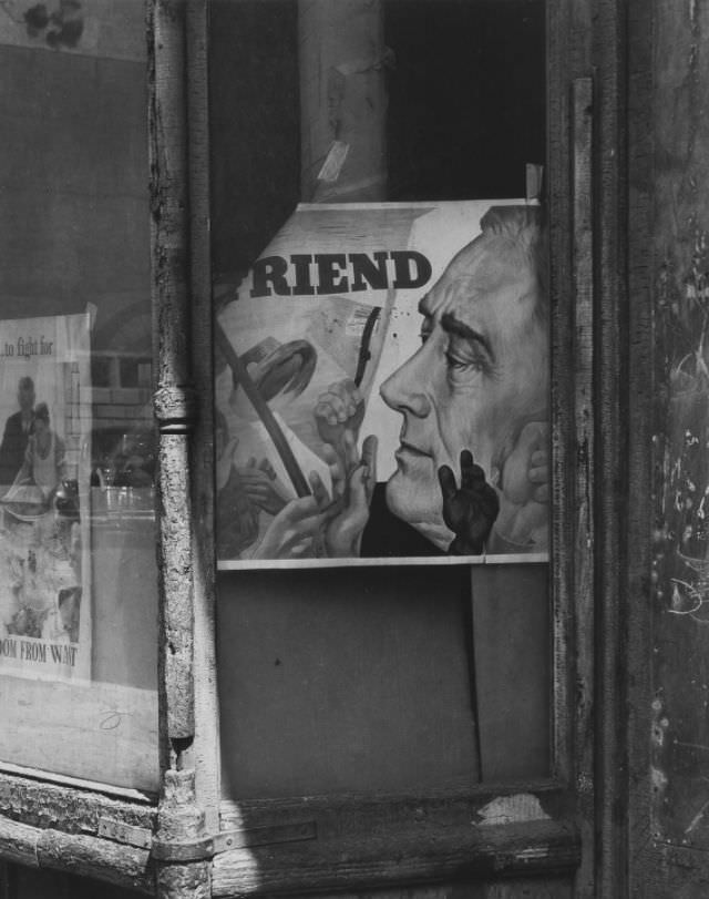 #19 Tenements and Graveyard from Chatham Square El Station, 1946