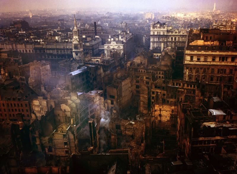 #11 London smolders, 1940
