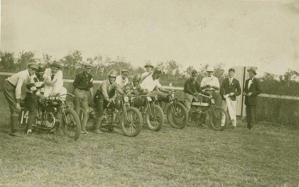 #7 Motorcycle racing at the Mareeba Speedway, 1930.