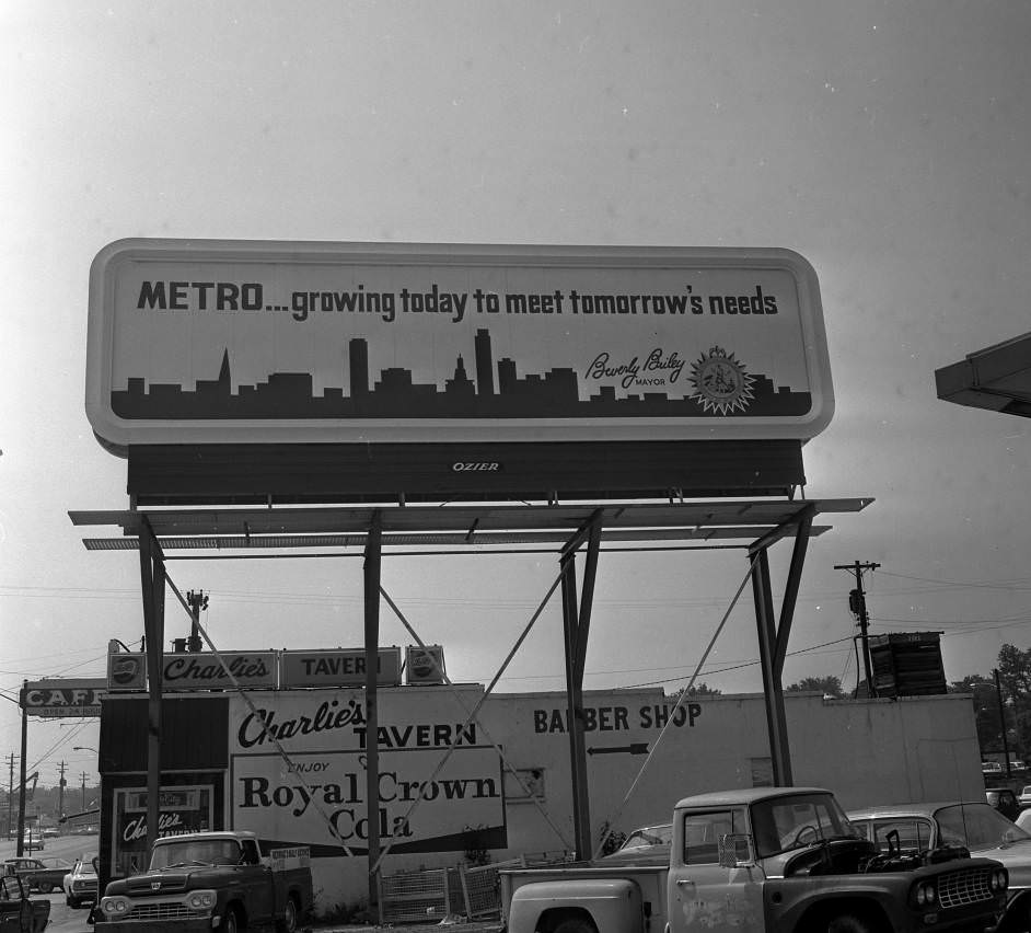 #108 Billboard supporting Metropolitan Government, 1968
