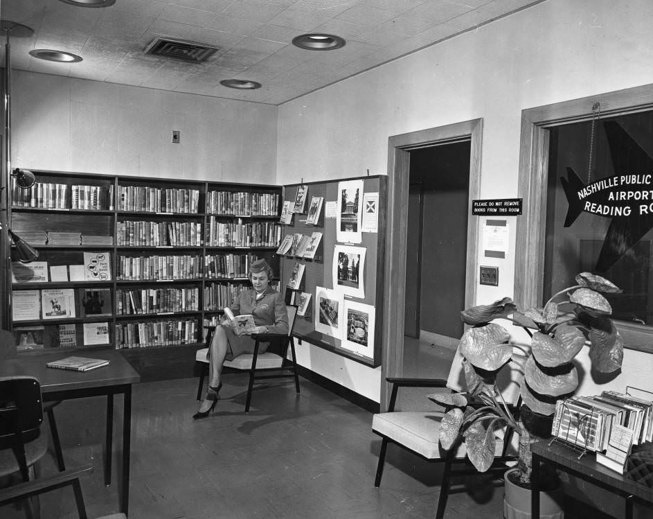 #112 Photograph of the Nashville Public Library Airport Reading Room, 1962