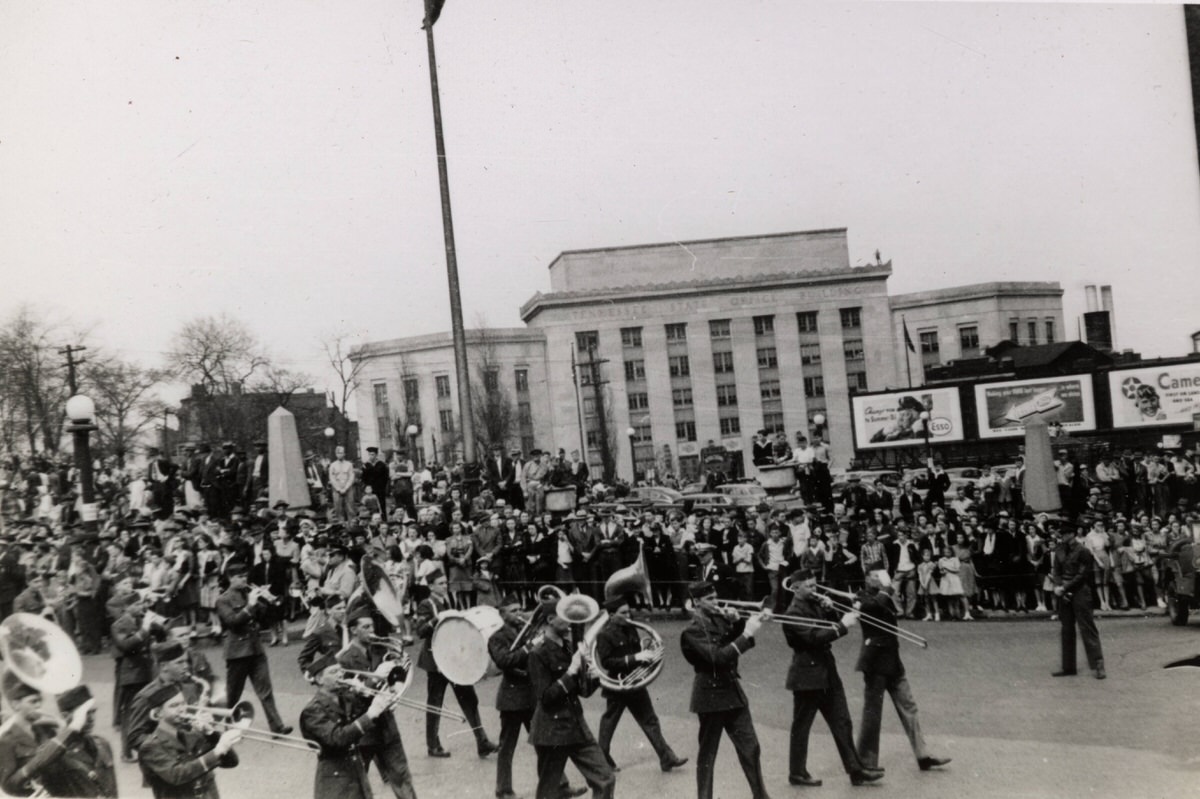 #20 Military board marching in 1942 Army Day Parade, 1942