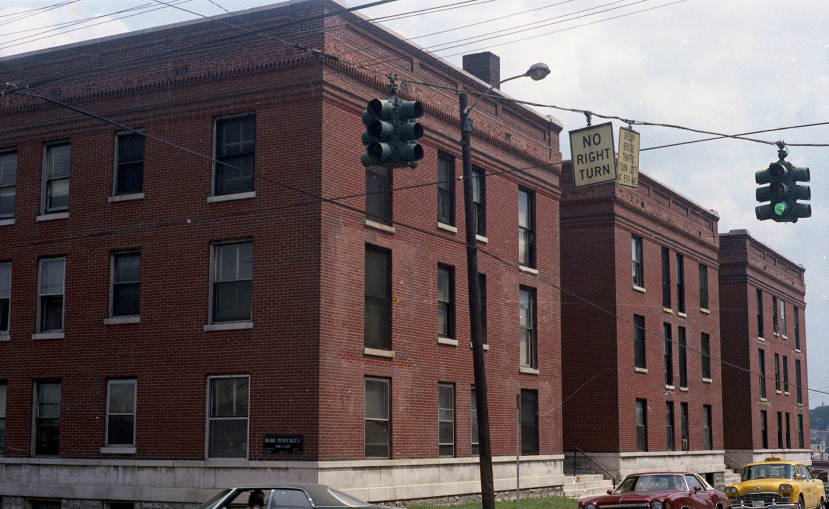 #73 Blair Apartments before and after the razing, Nashville, Tennessee, 1976