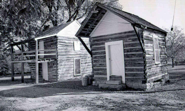 #114 Smokehouse and cabin at Sunnyside Mansion in Sevier Park, Nashville, 1975