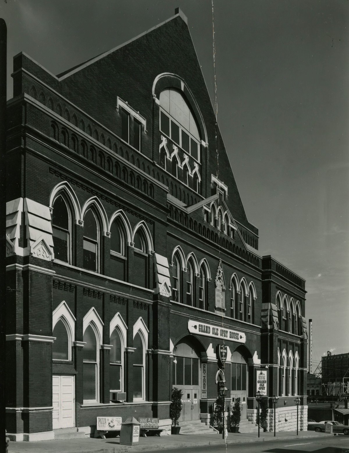 #4 Exterior of the Ryman Auditorium showing advertisements, 1970