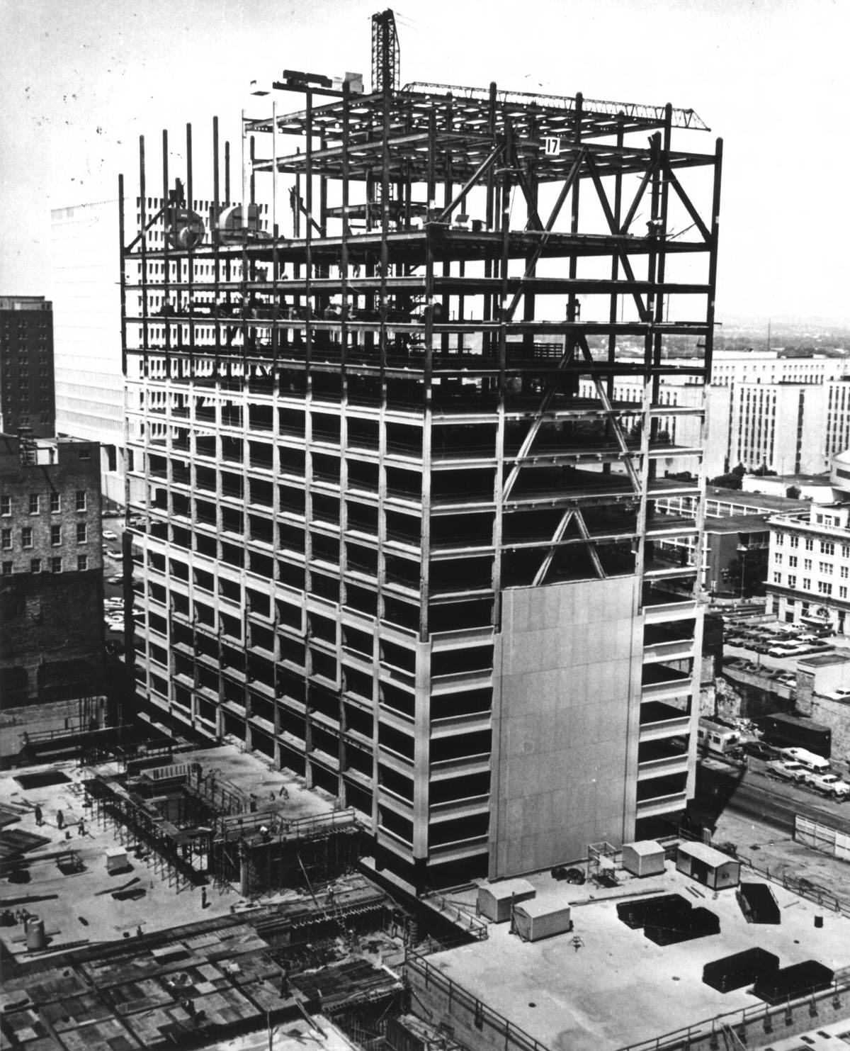 #59 Construction of the new First American National Bank building in Nashville, Tennessee, 1972.