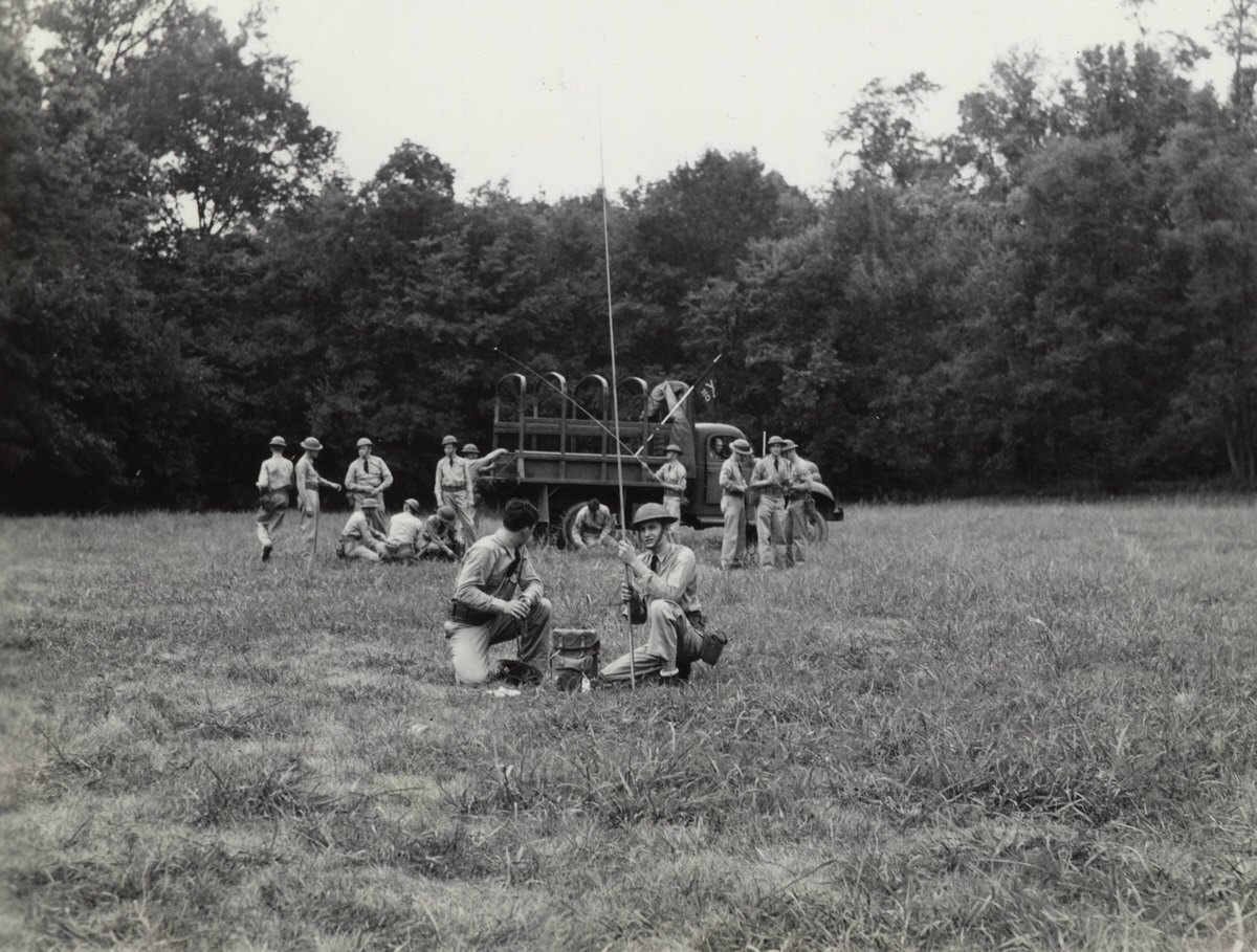 #7 Military exercises with radio equipment at Warner Park Recruiting Drive, 1944