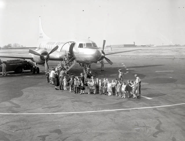 #30 Children touring an American Airlines flagship Susquehanna at the Nashville Airport, 1958