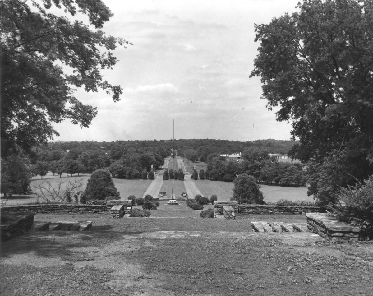 #1 The entrance to Percy Warner Park, Nashville, Tennessee, looking north, 1951