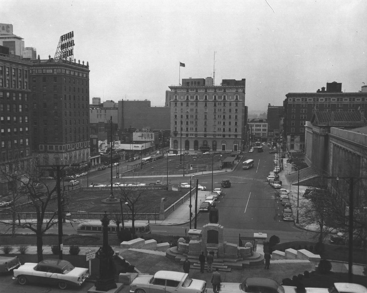 #17 Memorial Square, Nashville, Tennessee, as seen from Capitol Grounds, 1957