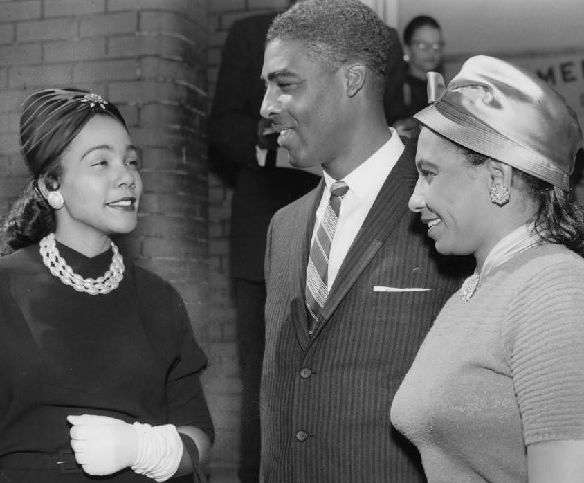 #105 Mrs. Coretta Scott King , Reverend Kelly Miller Smith, and Mrs. D. Conrad Gandy, First Baptist Church, Nashville, 1958