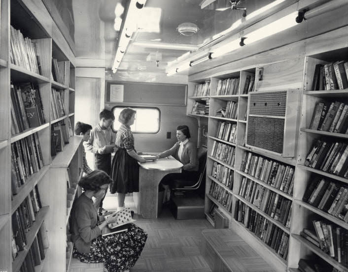 #111 Interior of the Nashville Public Library bookmobile, 1957