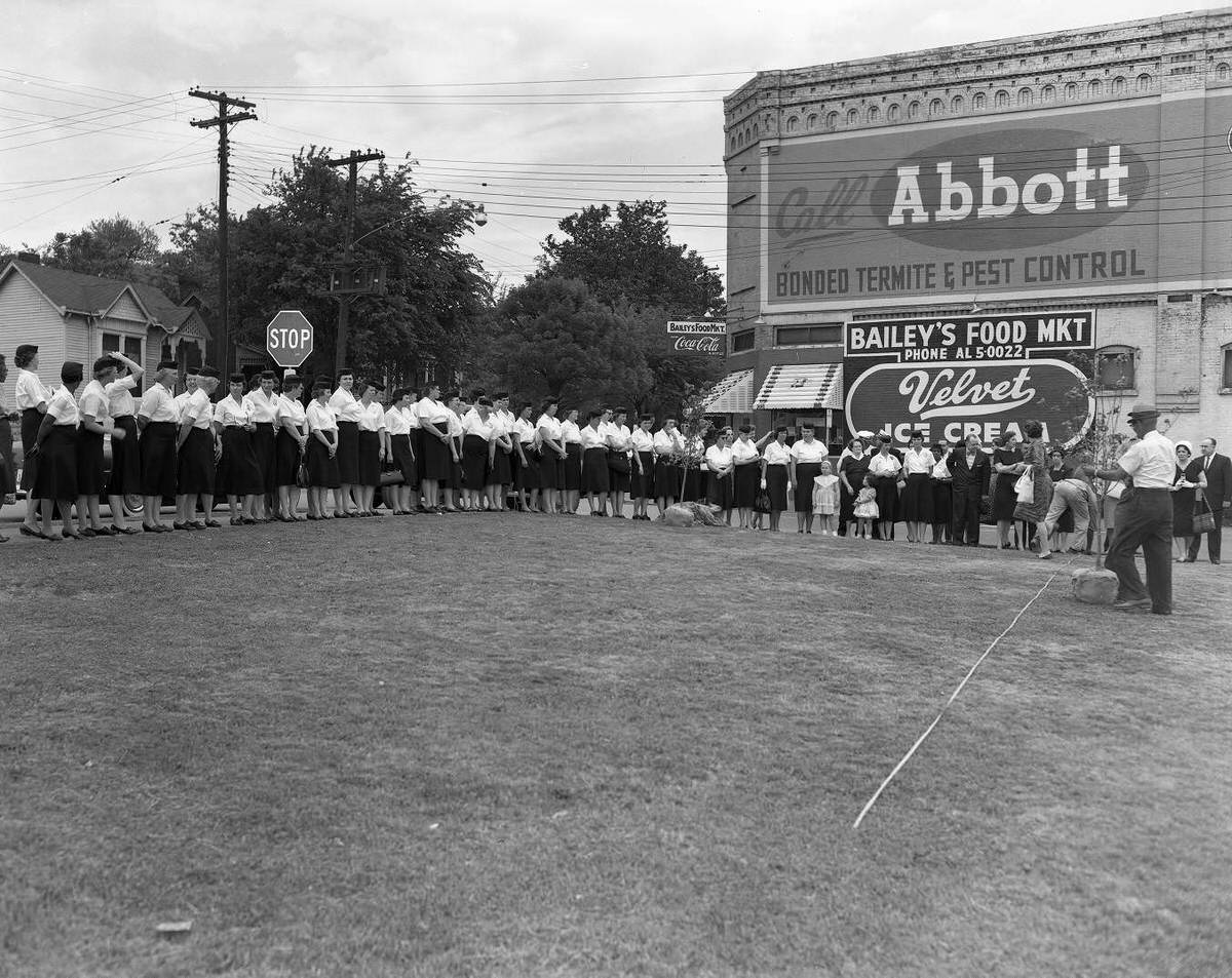 #39 Bailey’s Food Market tree planting with Mayor West and traffic patrol mothers, Nashville, Tennessee, 1962