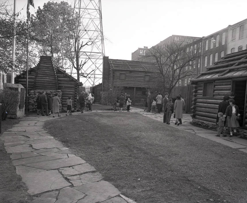 #77 Mayor Ben West speaking at Fort Nashborough, 1962